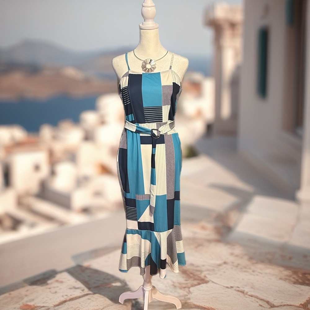 CBR White Sleeveless Spaghetti Strap Sundress